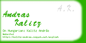 andras kalitz business card